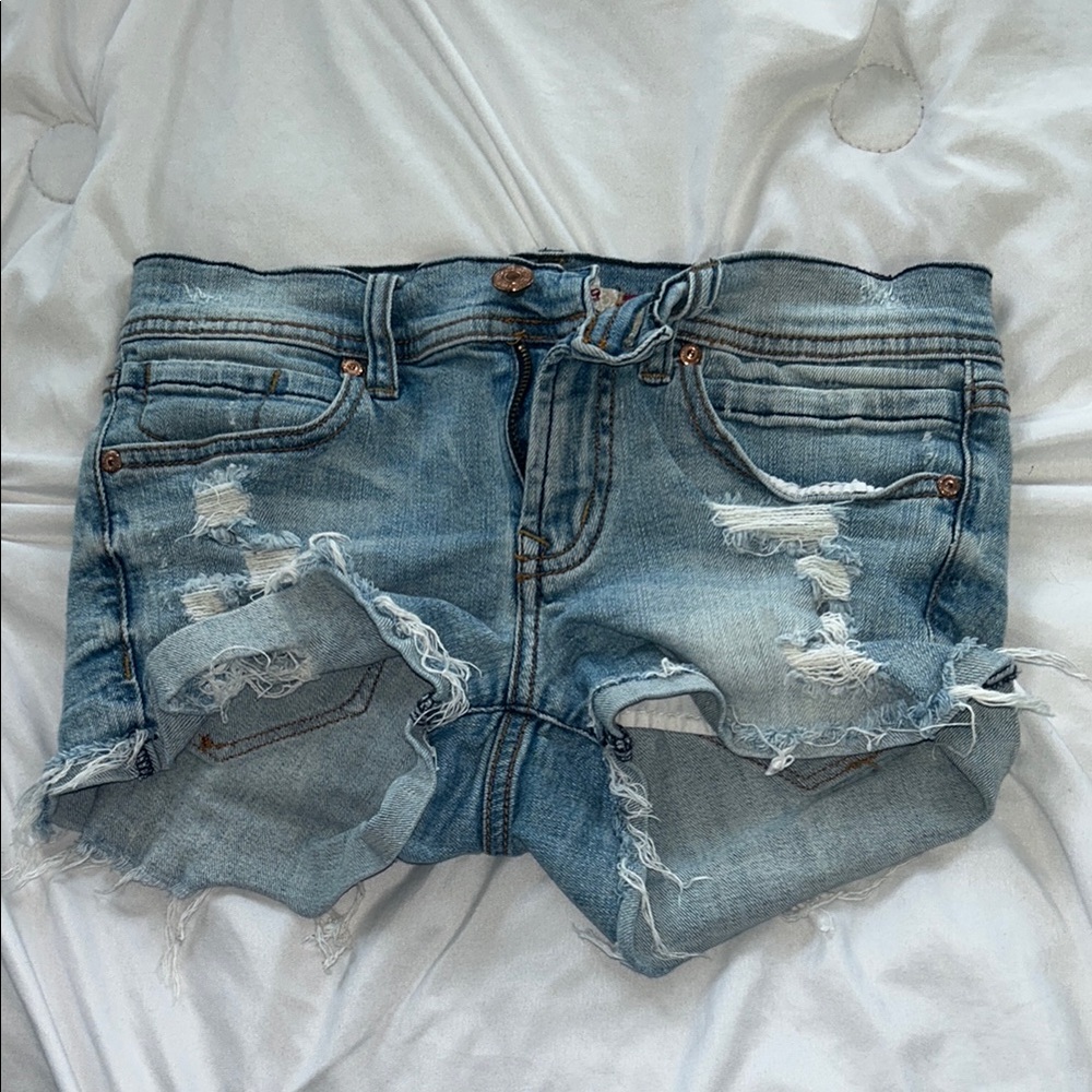 Distressed Denim Shorts